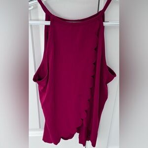 Burgundy Dressy Scalloped Tank - Candie’s size M